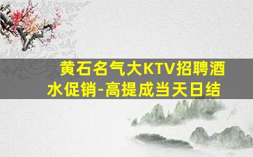 黄石名气大KTV招聘酒水促销-高提成当天日结